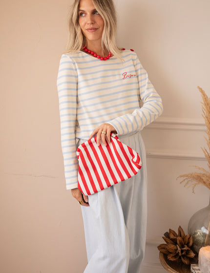 Handtasche - Candy Clutch - Rot/Weiß