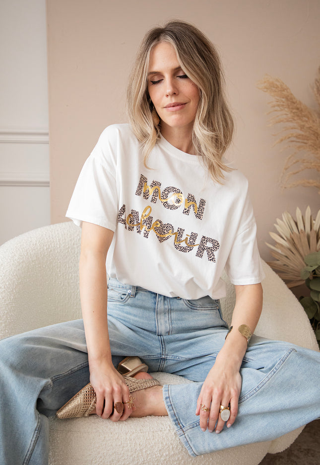 T-Shirt - Mon Chéri, Mon Amour - Weiß