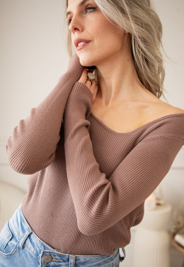 Langarmshirt - Victoria - Taupe