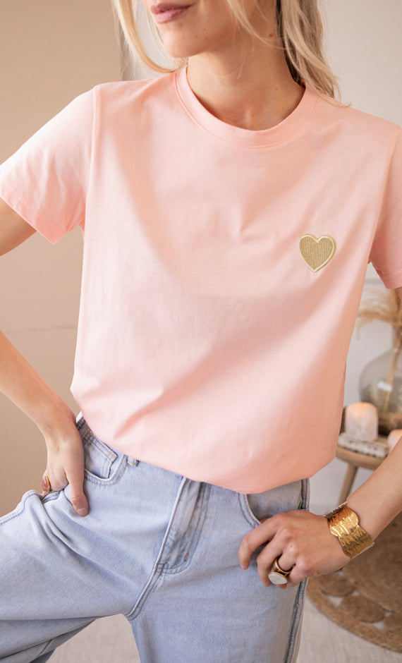 Beating Heart Sweet Pink/Gold - T-Shirt