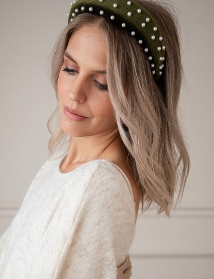 Pearls On Top Kaki - Diadeem