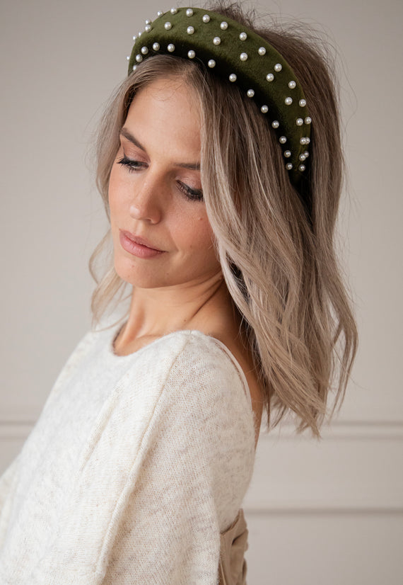 Pearls On Top Kaki - Diadeem