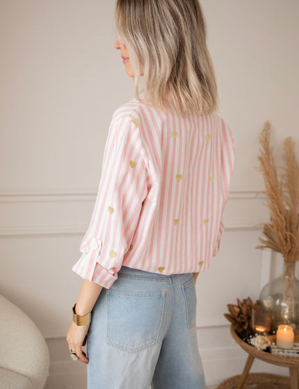 Love At First Stripe Pink/Gold - Blouse