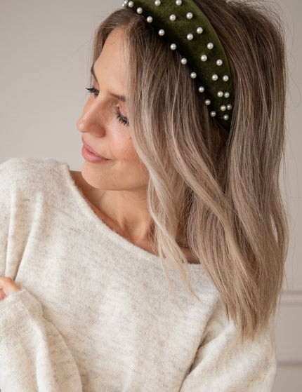 Pearls On Top Kaki - Diadeem