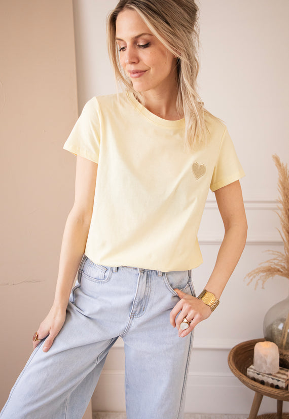 T-Shirt - Beating Heart - Buttergelb