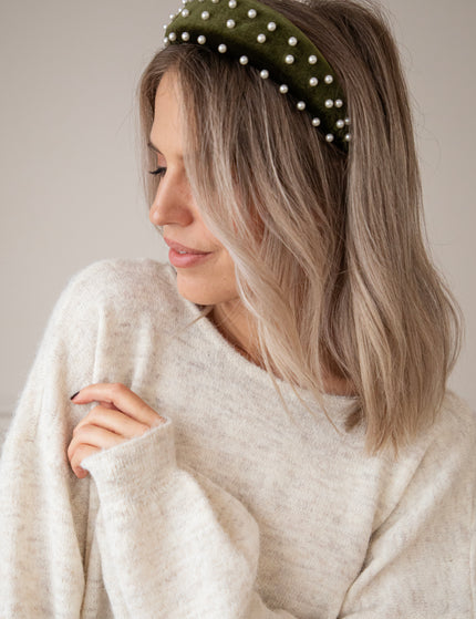 Pearls On Top Kaki - Diadeem