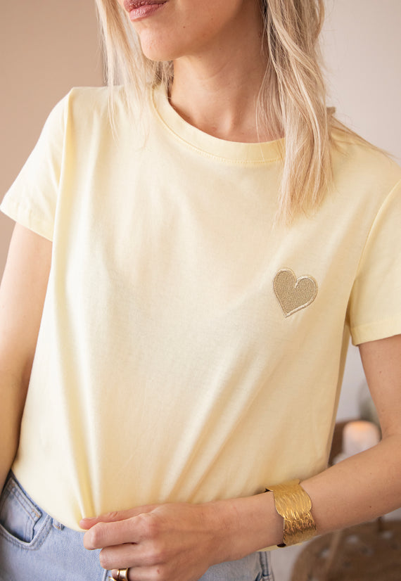 T-Shirt - Beating Heart - Buttergelb