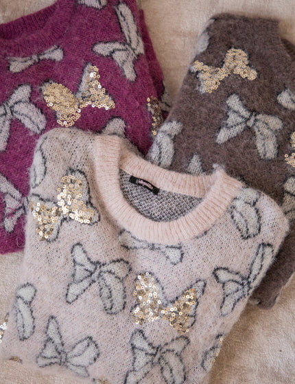 Beautiful Bows Dark Taupe - Sweater