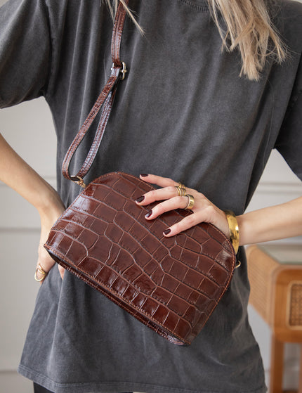 Sue Croco Brown - Handbag