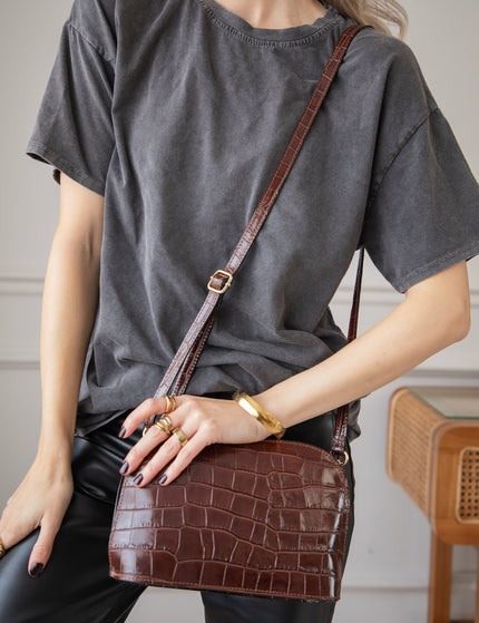 Sue Croco Brown - Handbag