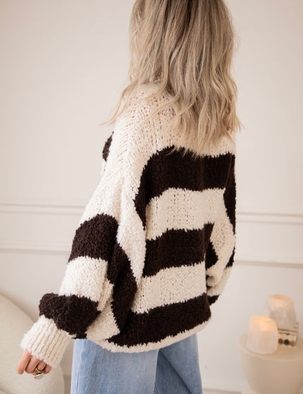 Sabrina Stripes Beige/Choco - Trui
