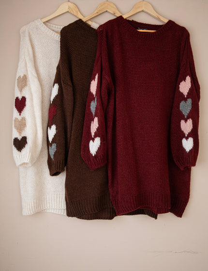 Pulloverkleid - Heart On My Sleeve - Bordeaux