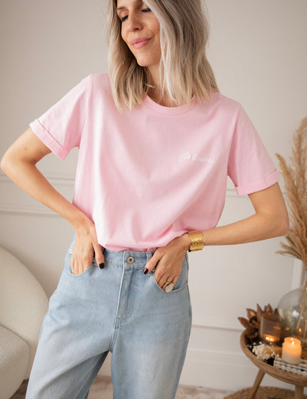 T-Shirt - Je T'Aime - Baby Pink