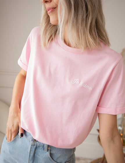 T-Shirt - Je T'Aime - Baby Pink