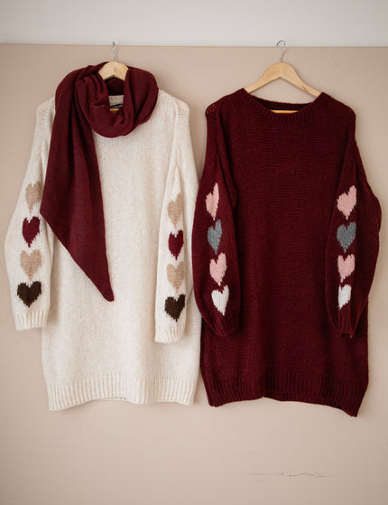 Heart On My Sleeve Café Au Lait - Sweater Dress