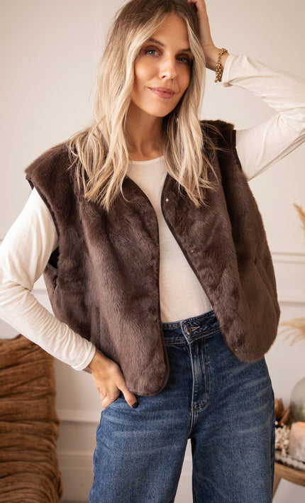 The Furry Tale Dark Walnut - Cardigan