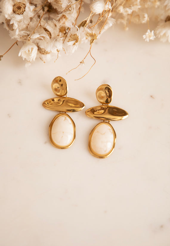 Céliane Beige/Gold - Earrings