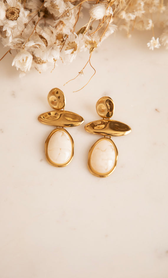 Céliane Beige/Gold - Oorbellen