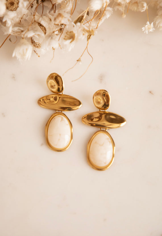 Céliane Beige/Gold - Earrings
