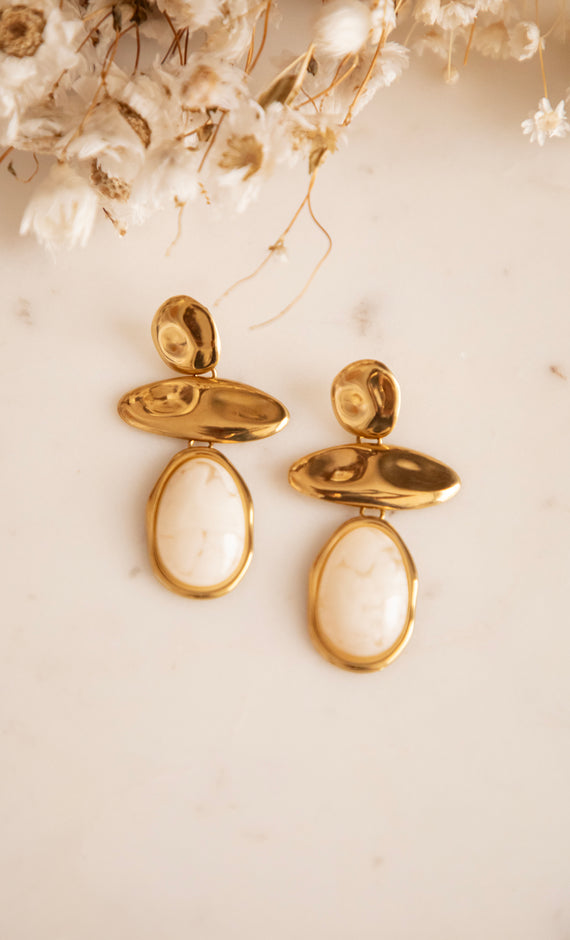 Céliane Beige/Gold - Oorbellen