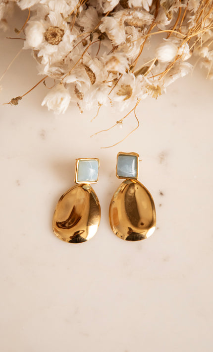 Aurelie  Blue/Gold - Oorbellen