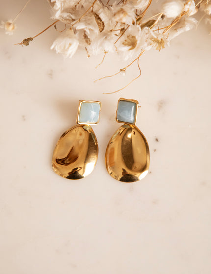 Aurelie  Blue/Gold - Oorbellen