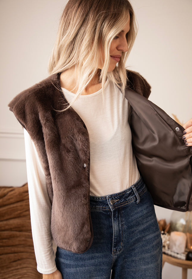 The Furry Tale Dark Walnut - Cardigan