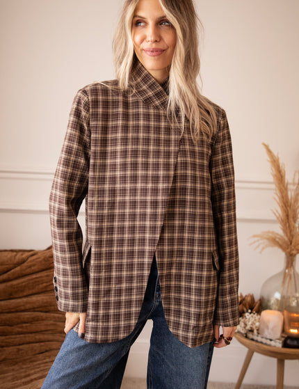 Check Please Brown/Beige - Blazer
