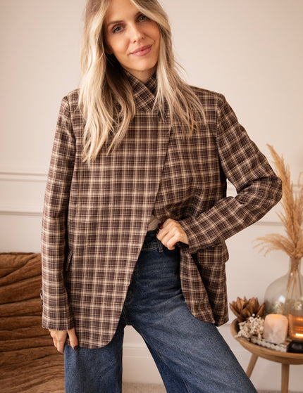 Check Please Brown/Beige - Blazer