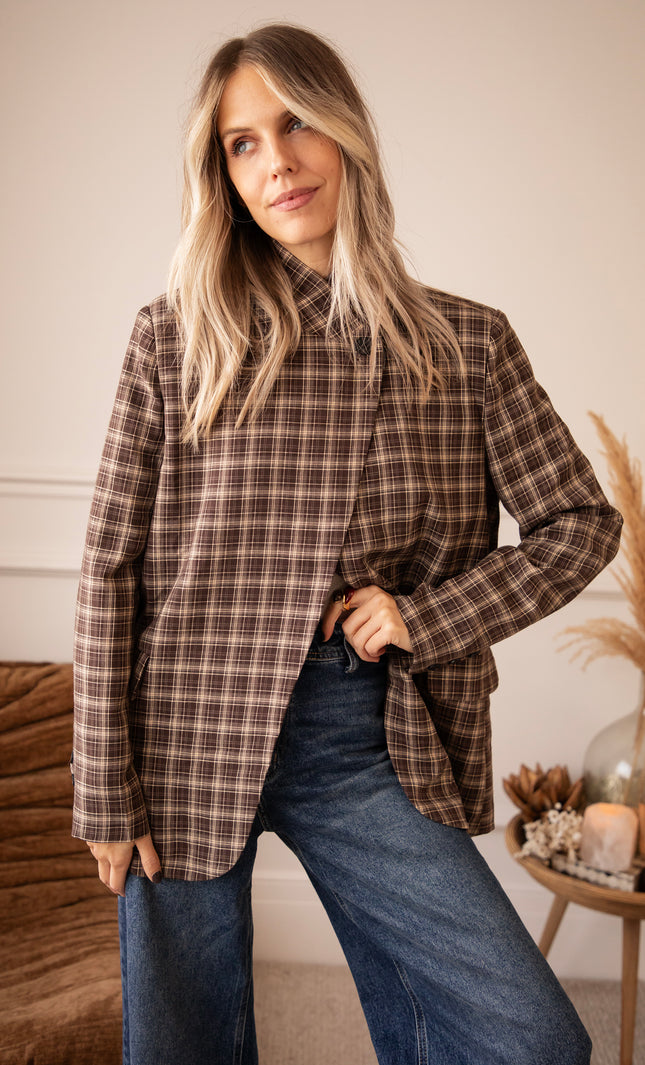 Check Please Brown/Beige - Blazer