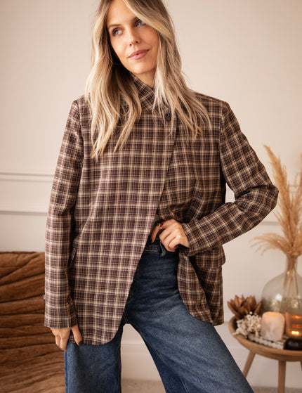 Check Please Brown/Beige - Blazer