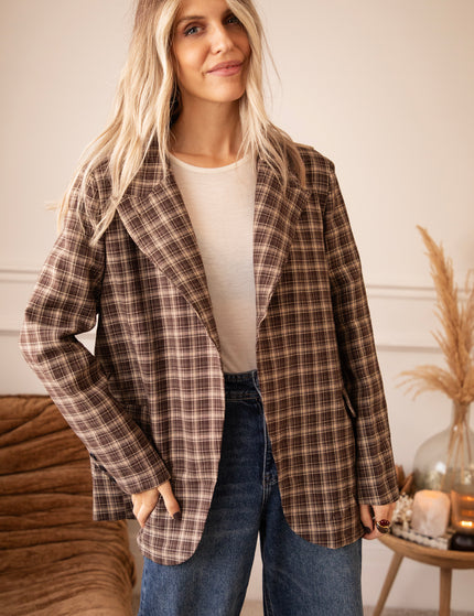 Check Please Brown/Beige - Blazer