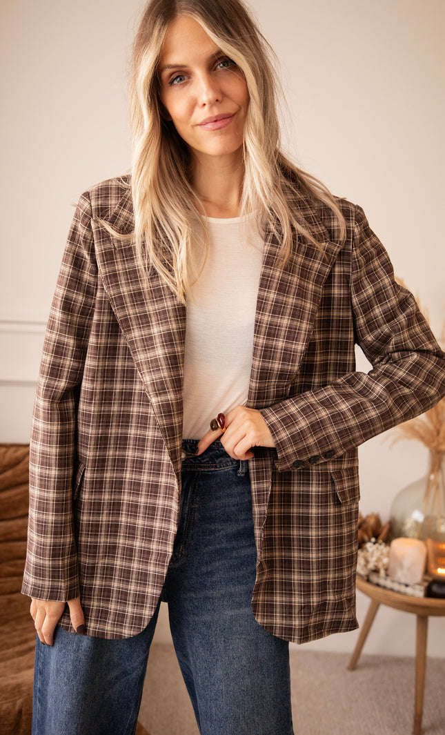 Check Please Brown/Beige - Blazer