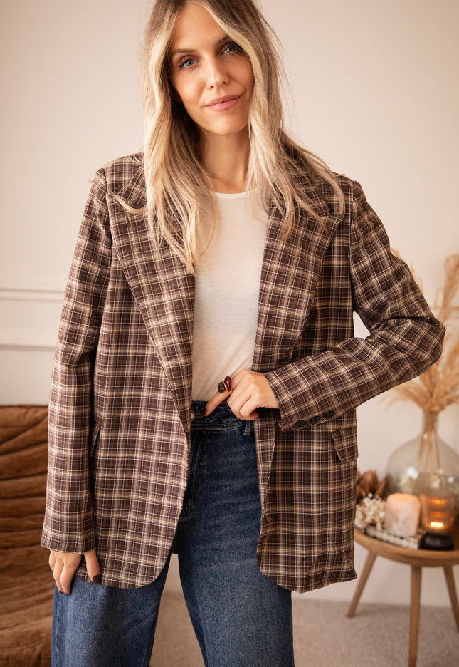 Check Please Brown/Beige - Blazer