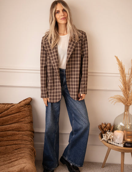 Check Please Brown/Beige - Blazer