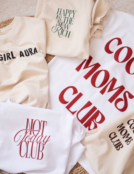 Cool Moms Club White/Bordeaux - T-Shirt