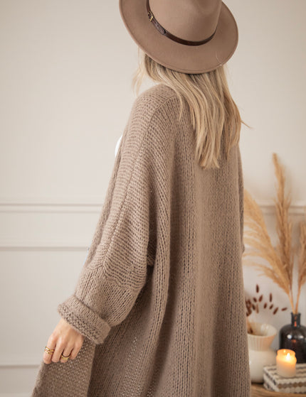 Strickjacke - Bernadette Extra Long & Comfy - Taupe