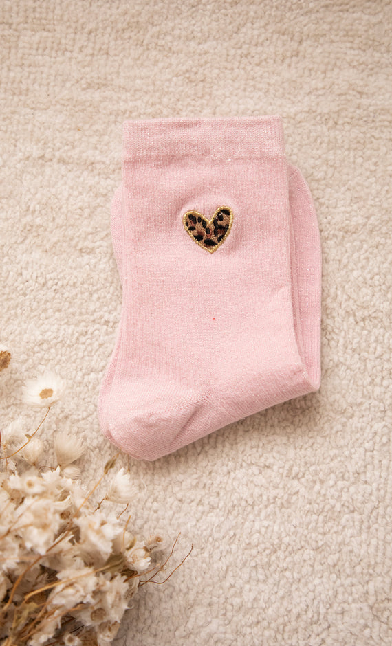 Socken - Shiny Leopard Love - Hellrosa
