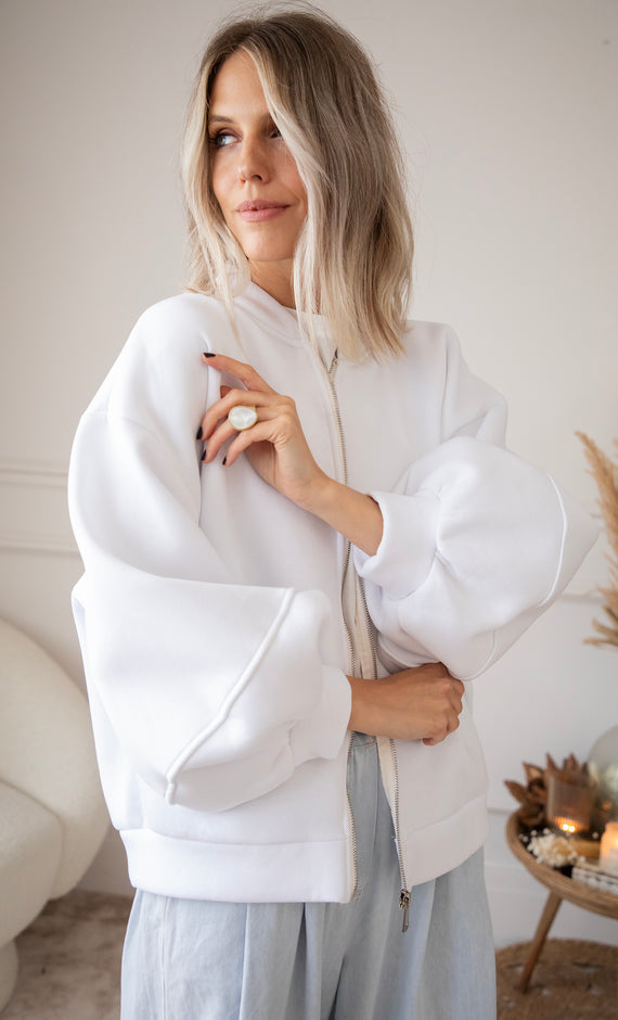 Bomberjacke - Snuggle Up - Weiß