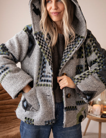 Aztec Muse Hooded Grey/Green - Jacket