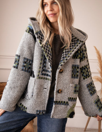 Aztec Muse Hooded Grey/Green - Jacket