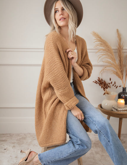 Strickjacke - Bernadette Extra Long & Comfy - Camel