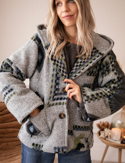 Aztec Muse Hooded Grey/Green - Jacket