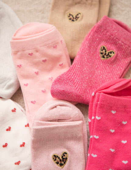 Shiny Leopard Love Fuchsia - Sokken