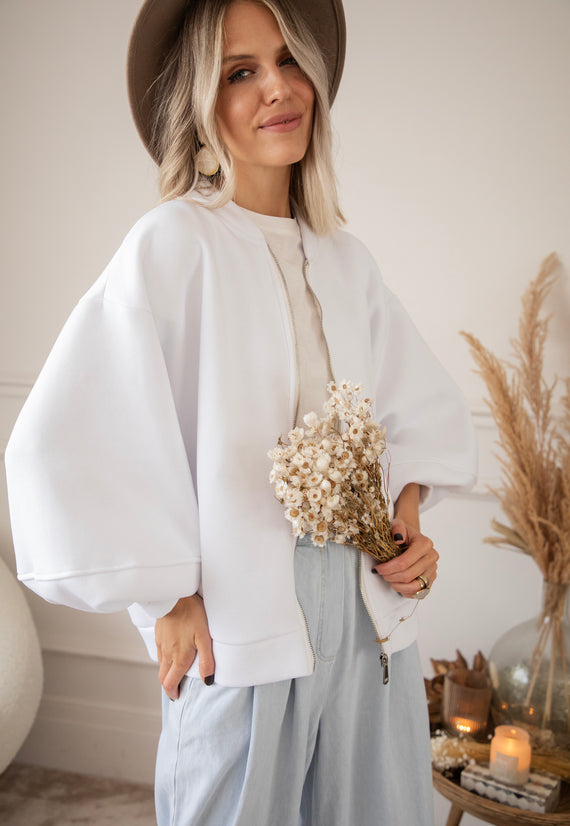 Bomberjacke - Snuggle Up - Weiß