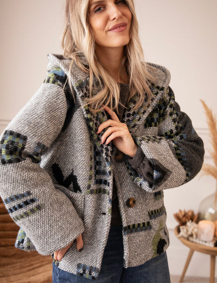 Aztec Muse Hooded Grey/Green - Jacket