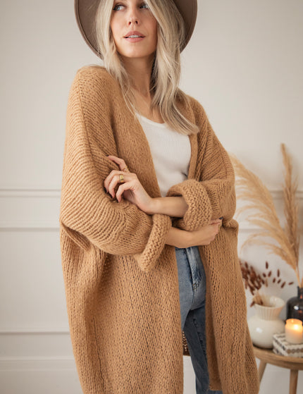 Strickjacke - Bernadette Extra Long & Comfy - Camel