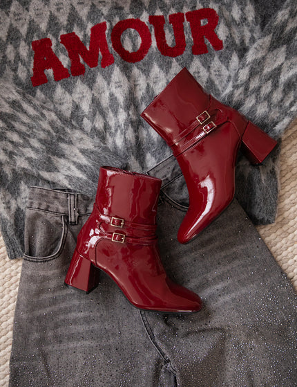 Pullover - Amour Motif - Dunkelgrau/Rot