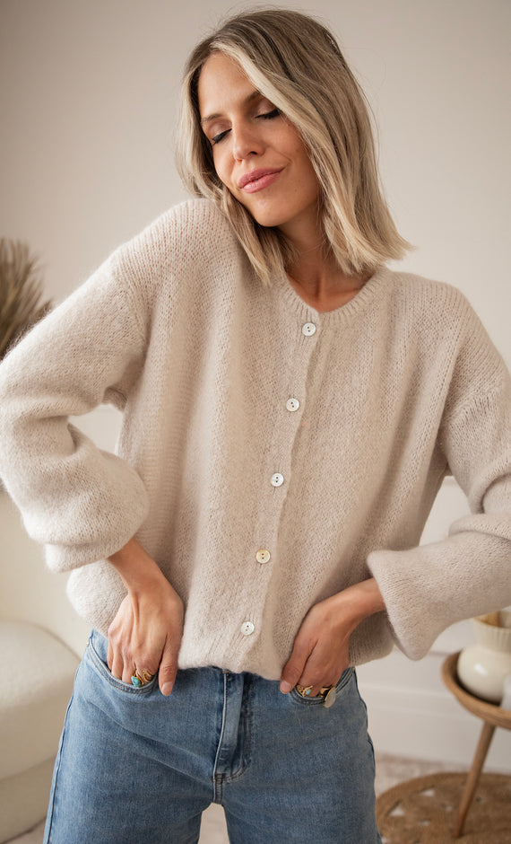 Strickjacke - Belle Axelle - Creme