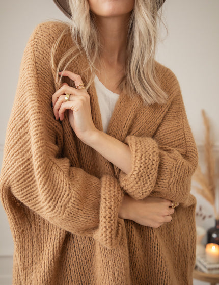 Strickjacke - Bernadette Extra Long & Comfy - Camel